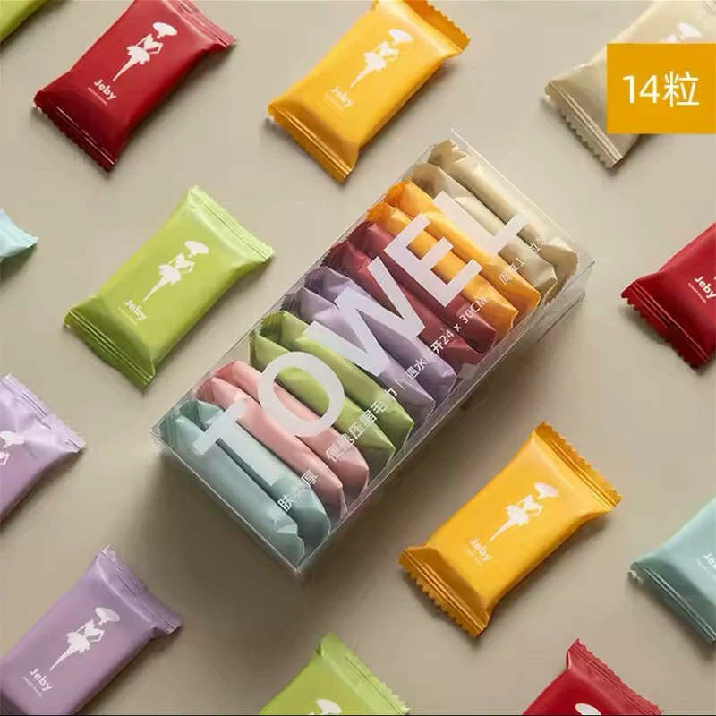 دستمال جادویی فشرده سفری مدل Towel بسته 14 عددی (پک 2 بسته ای)