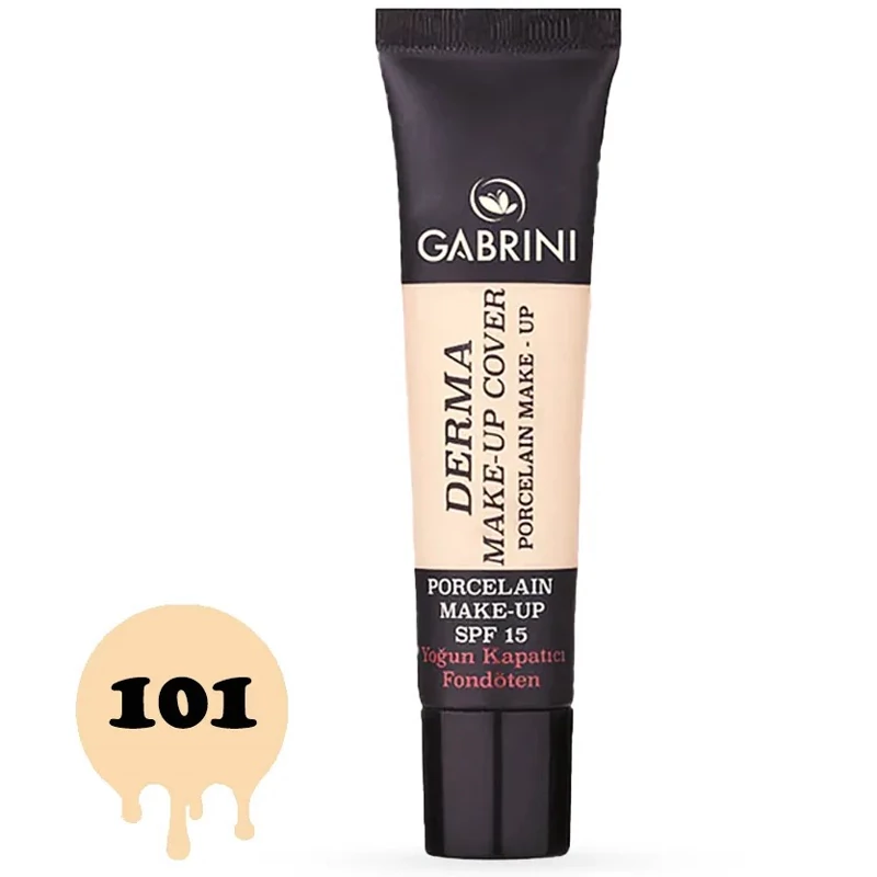 کرم پودر مات 24ساعته گابرینی مدل Derma شماره 101 حجم 40 میلی لیتر اورجینال واصلی