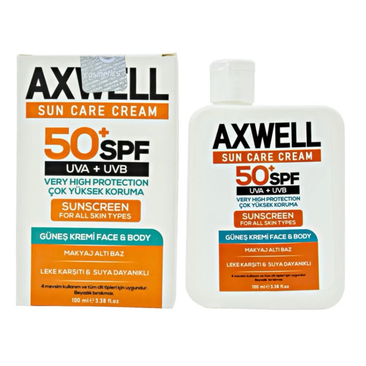 ضد آفتاب آکسول AXWELL ضد لک اس پی اف 50 حجم 100 میل محافظت بسیار قوی
