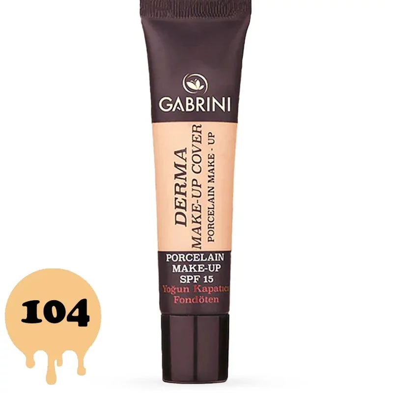 کرم پودر گابرینی مدل Derma شماره 104 حجم 40 میل اورجینال واصلی