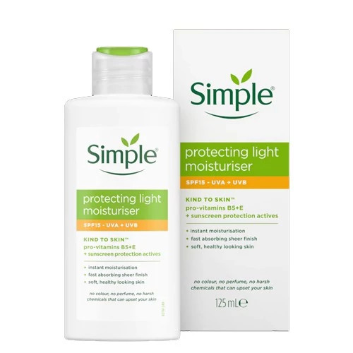 کرم مرطوب کننده و محافظ سیمپل لایت حاوی SPF15 حجم 125 میل