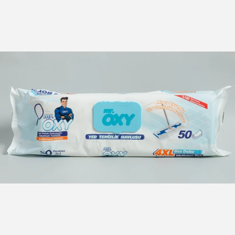 دستمال مرطوب مخصوص طی مستر اوکسی بسته 50 عددی